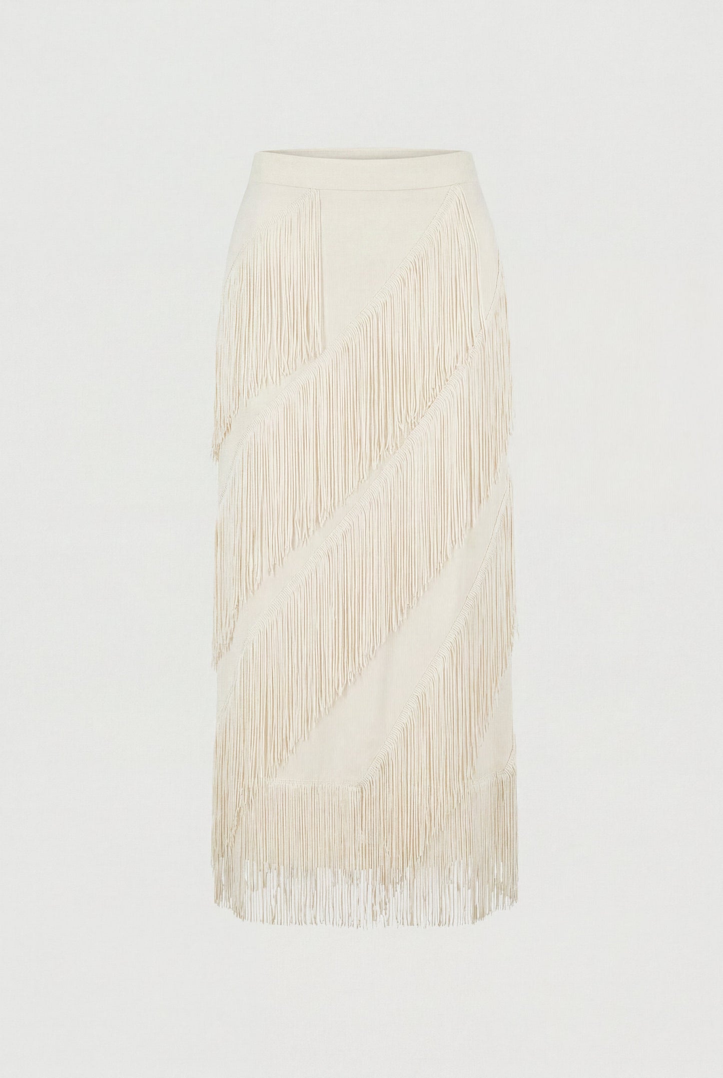 ASYMMETRICAL FRINGE SKIRT