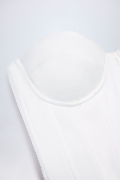 Lace-Up Corset Top in White