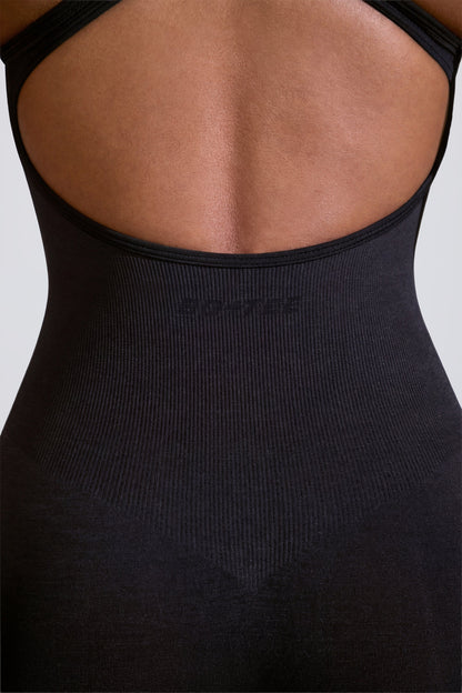Racer Back Define Luxe Unitard in Black