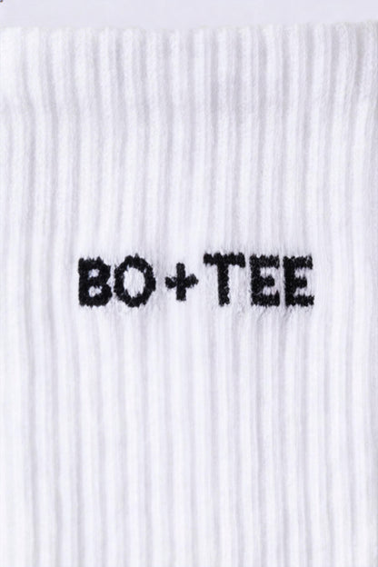 Ribbed Half-Crew 3-Pack Socks in White Pink