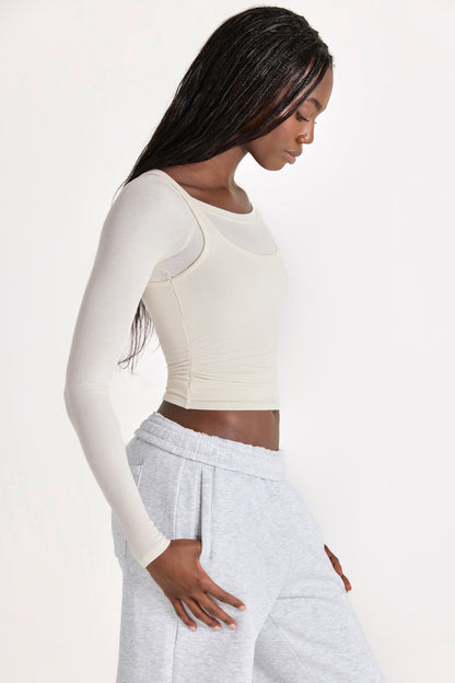 Modal Layered Top in Ivory