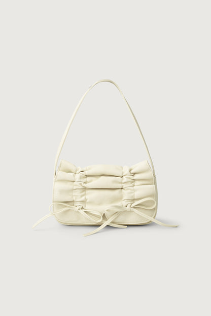 BOW-DETAILED RUCHED SHOULDER BAG