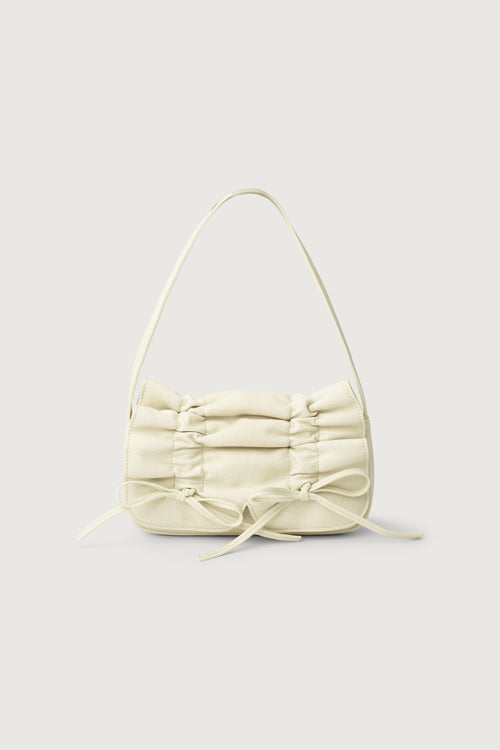 BOW-DETAILED RUCHED SHOULDER BAG