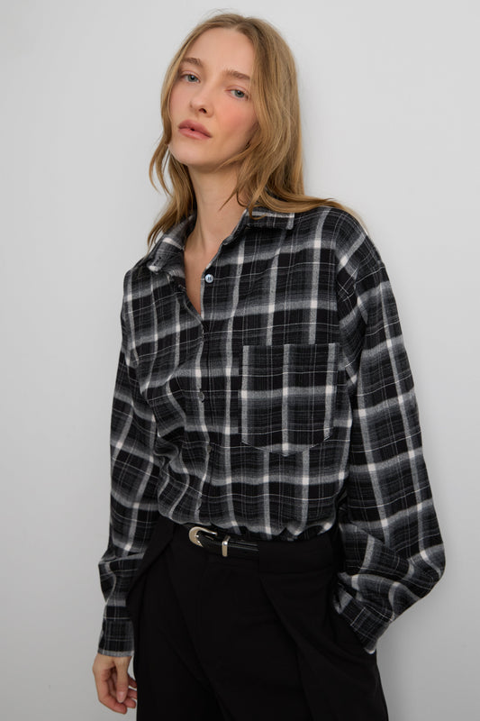 OVERSIZED FLANNEL PLAID SHIRT