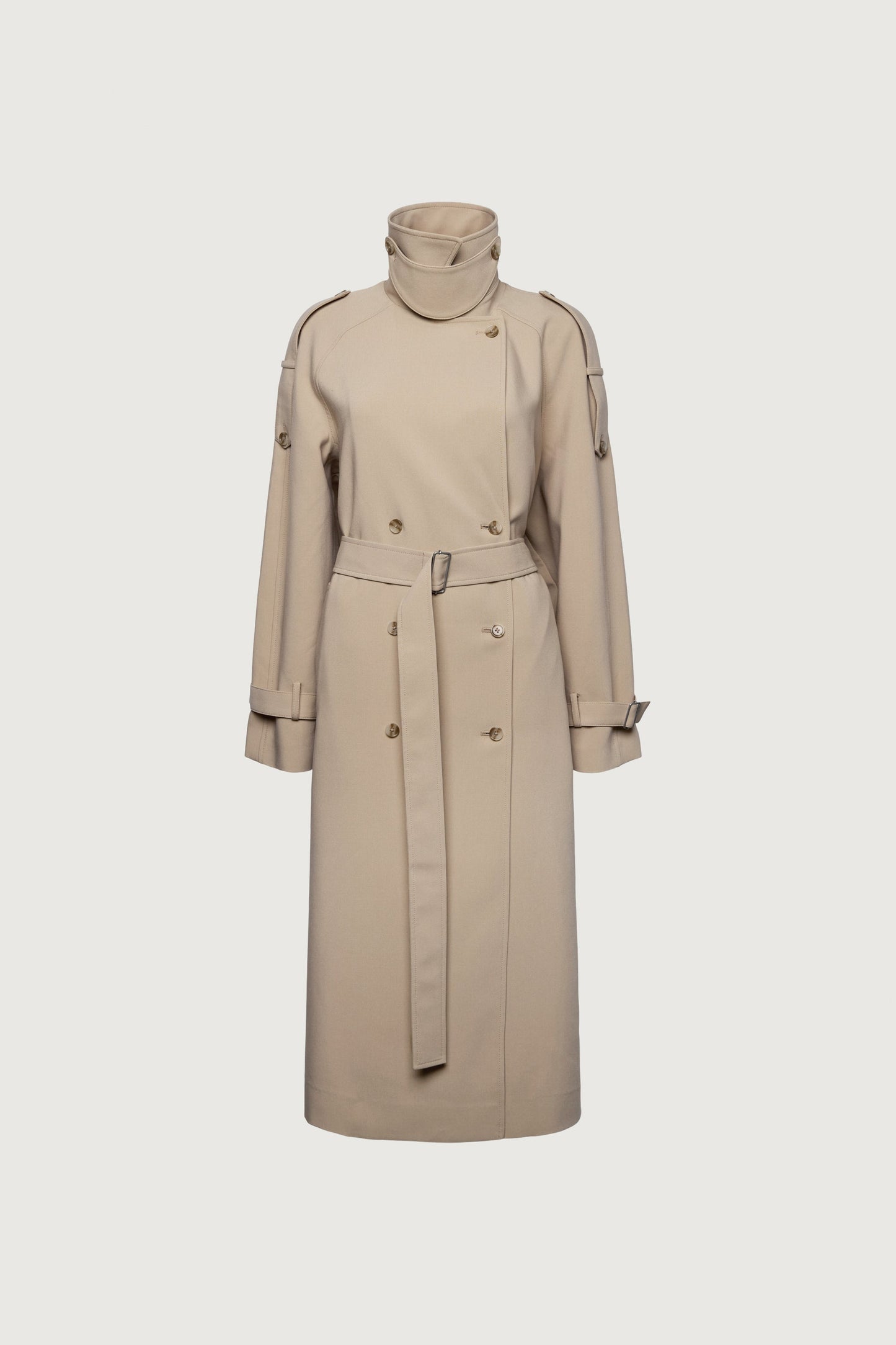 OVERSIZED TRENCH COAT WITH FUNNEL NECK
