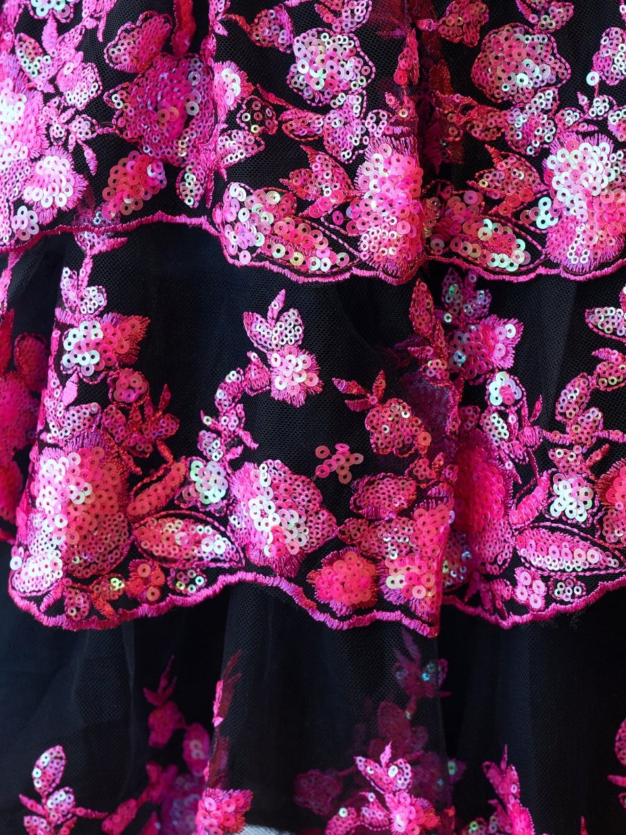 Black Pink - A-Line Sweetheart Tiered Short Homecoming & Cocktail Dresses