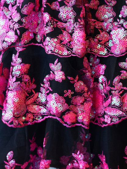 Black Pink - A-Line Sweetheart Tiered Short Homecoming & Cocktail Dresses