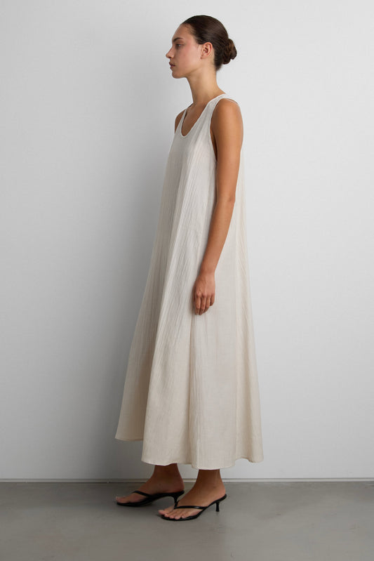MAXI DRESS WITH CRINKLE EFFECT