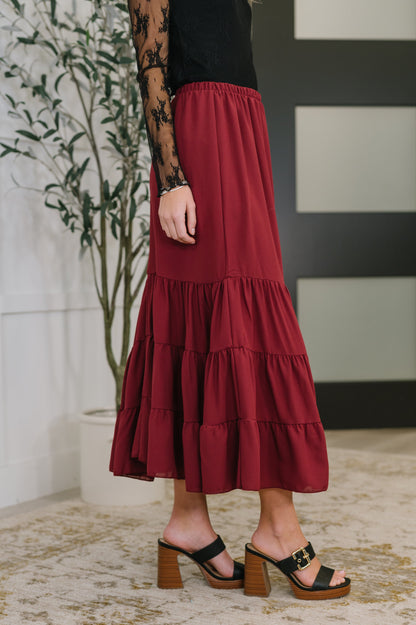 Hazel Blues® |  Easy Pick Tiered Maxi Skirt