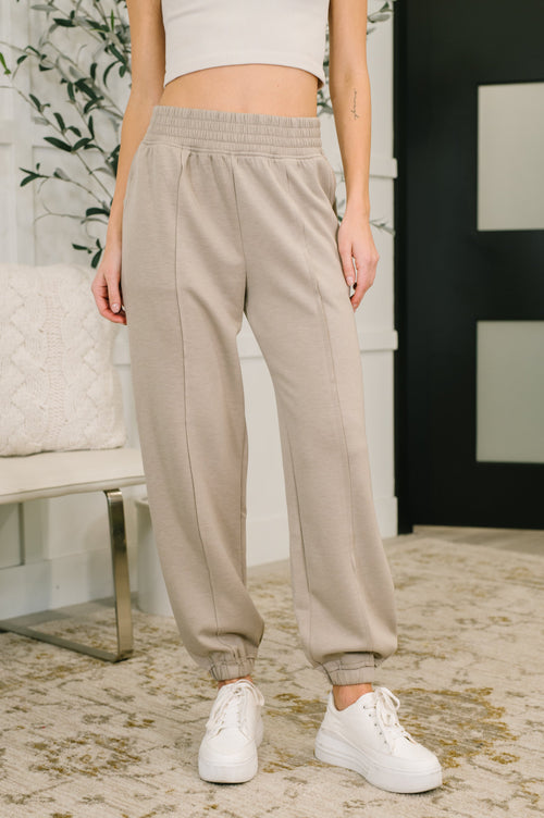 Hazel Blues® |  Every Second, Every Hour Jogger Bottoms in Ash Mocha