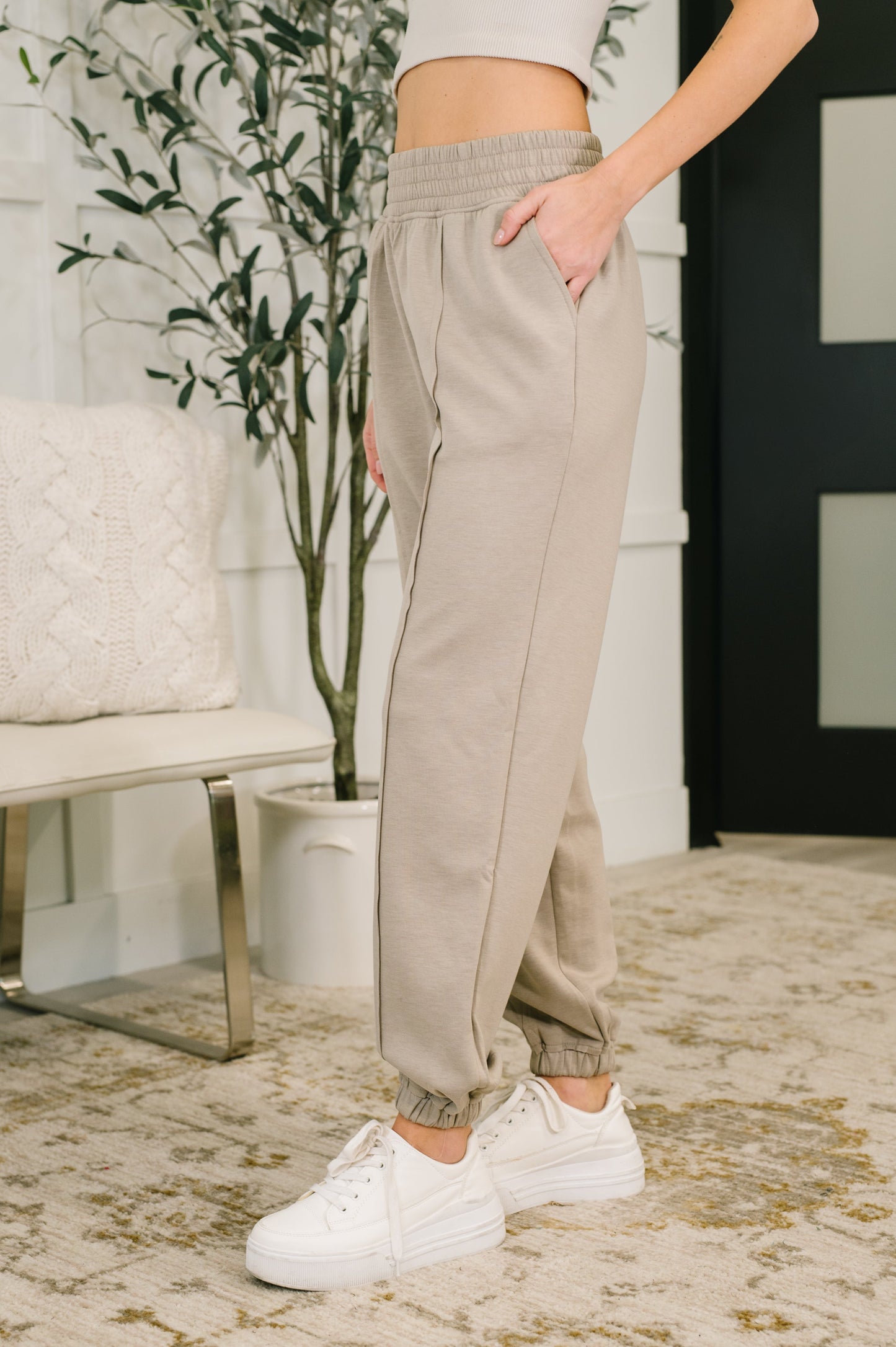 Hazel Blues® |  Every Second, Every Hour Jogger Bottoms in Ash Mocha
