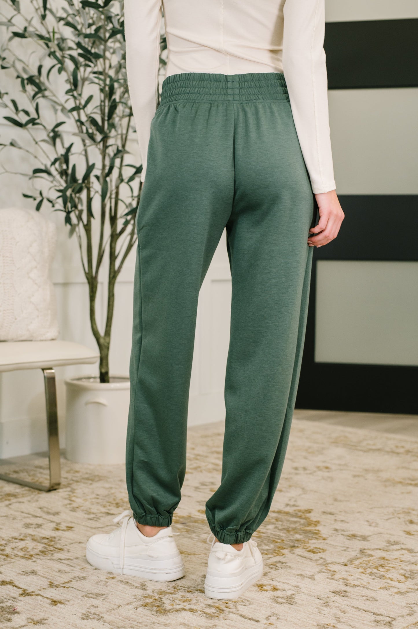 Hazel Blues® |  Every Second, Every Hour Jogger Bottoms in Dark Forest