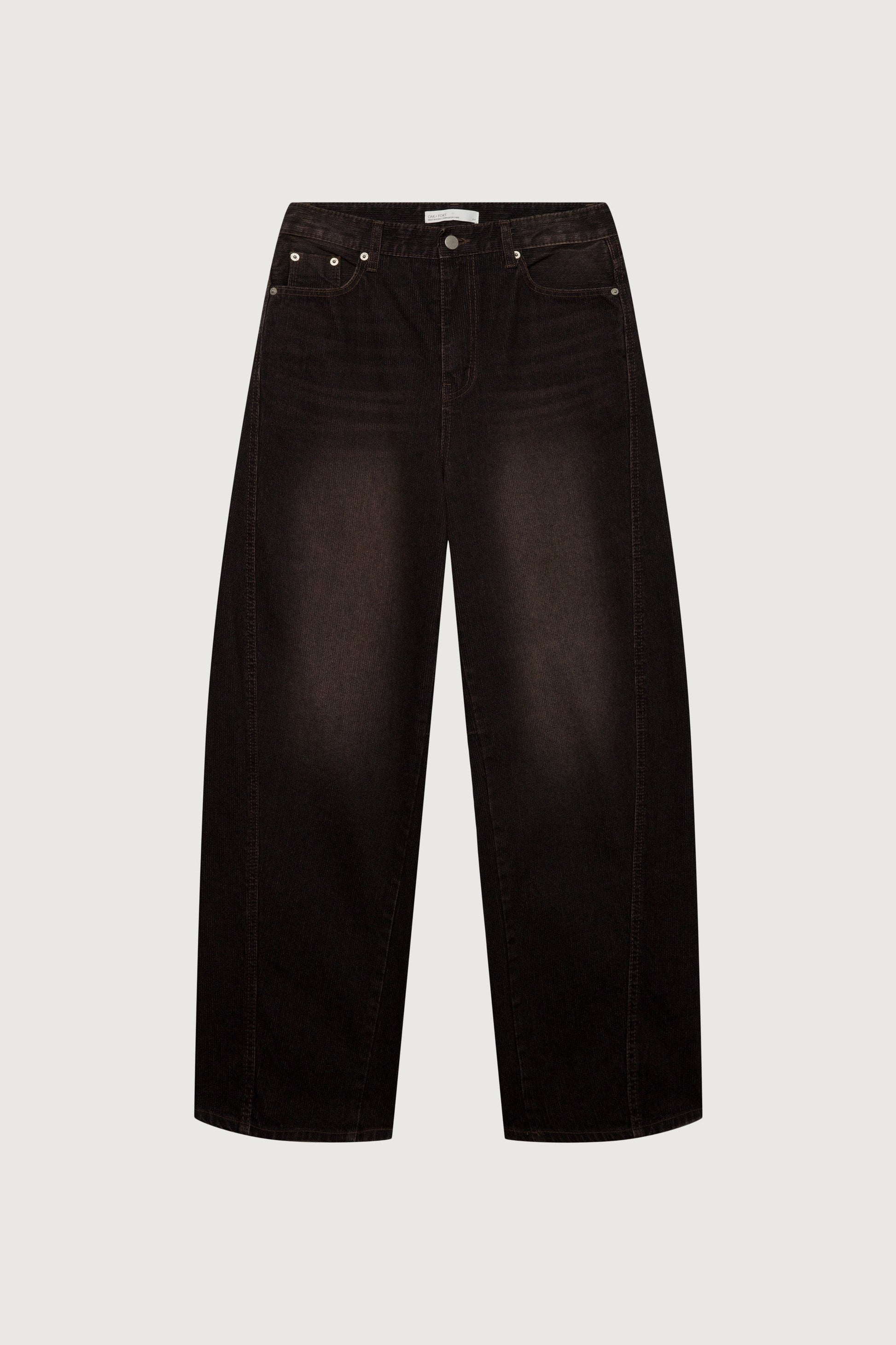 BLACK WASH CORDUROY STRAIGHT LEG JEAN