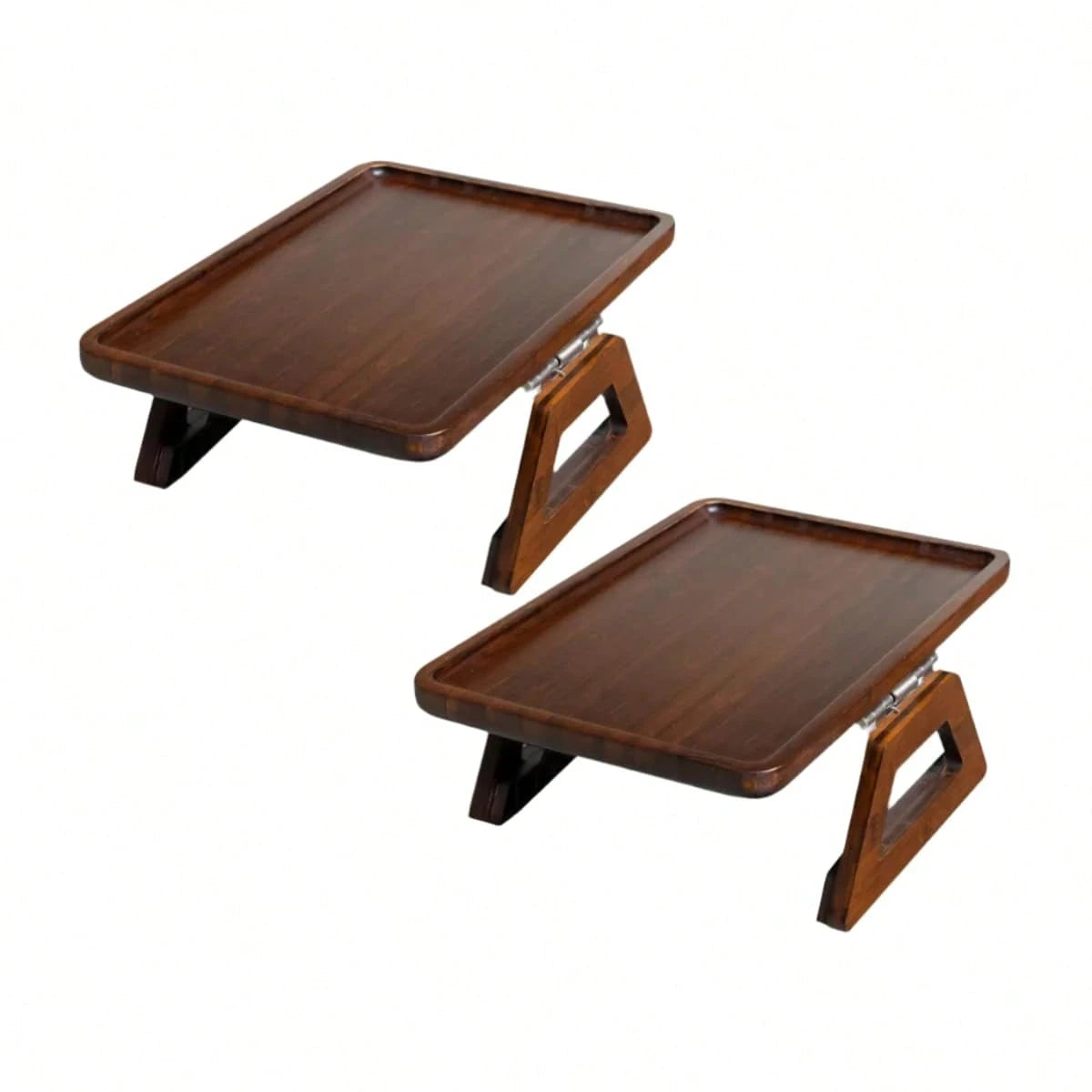 Couch Arm Table,Sofa Arm Clip Table,Bamboo Trayble Couch Arm Table, Clip On Tray Sofa Table For Couches. Sofa Arm Tray, Armchair Table For TV Dinners, Remotes, Drinks And Snacks, Brown