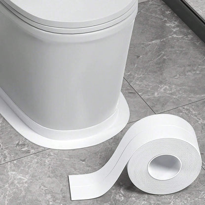 1 Pc White Floor Seal Sticker/Sealing Strip/ Waterproof Seal Tape1 Roll, PVC Waterproof Sealing Strip, Decorative Self Adhesive Caulk Tape, Caulking Sealing Tape, Self Adhesive Sink Stove Crack Strip, Kitchen Bathroom Bathtub Corner Sealant Tape