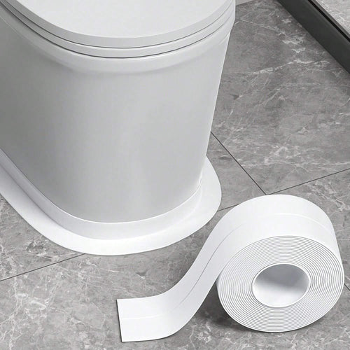 1 Pc White Floor Seal Sticker/Sealing Strip/ Waterproof Seal Tape1 Roll, PVC Waterproof Sealing Strip, Decorative Self Adhesive Caulk Tape, Caulking Sealing Tape, Self Adhesive Sink Stove Crack Strip, Kitchen Bathroom Bathtub Corner Sealant Tape