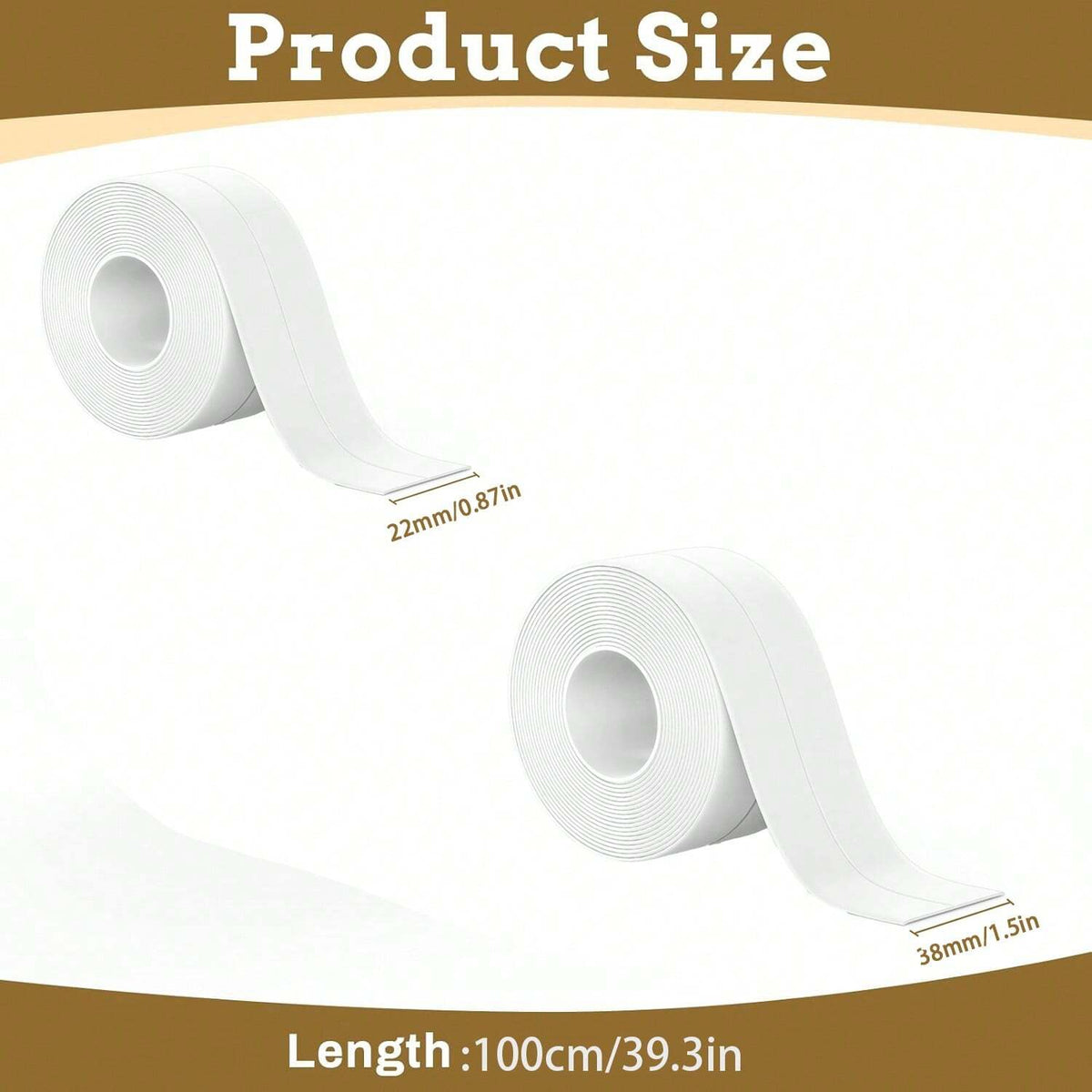 1 Pc White Floor Seal Sticker/Sealing Strip/ Waterproof Seal Tape1 Roll, PVC Waterproof Sealing Strip, Decorative Self Adhesive Caulk Tape, Caulking Sealing Tape, Self Adhesive Sink Stove Crack Strip, Kitchen Bathroom Bathtub Corner Sealant Tape