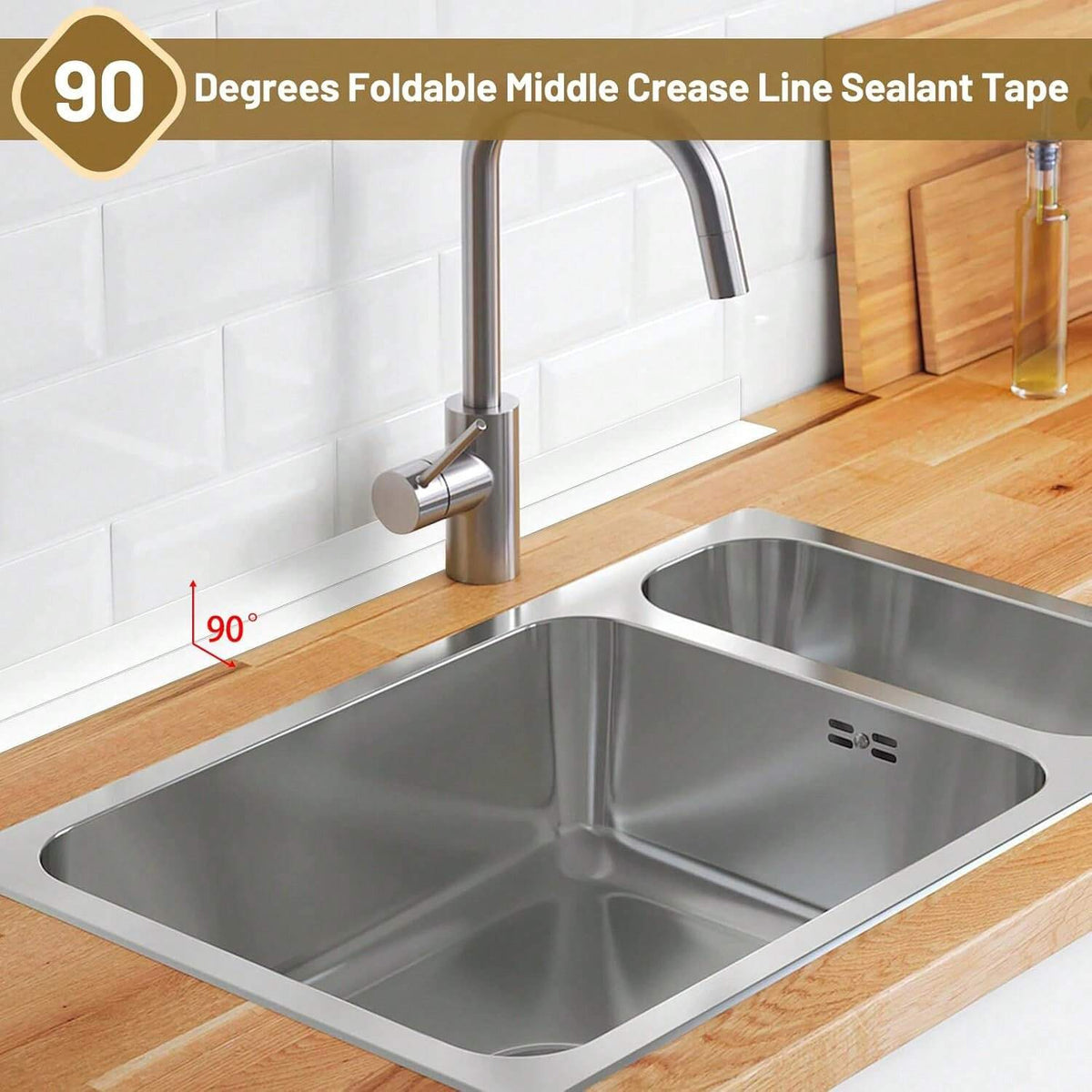 1 Pc White Floor Seal Sticker/Sealing Strip/ Waterproof Seal Tape1 Roll, PVC Waterproof Sealing Strip, Decorative Self Adhesive Caulk Tape, Caulking Sealing Tape, Self Adhesive Sink Stove Crack Strip, Kitchen Bathroom Bathtub Corner Sealant Tape