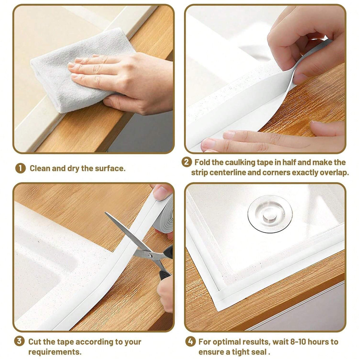 1 Pc White Floor Seal Sticker/Sealing Strip/ Waterproof Seal Tape1 Roll, PVC Waterproof Sealing Strip, Decorative Self Adhesive Caulk Tape, Caulking Sealing Tape, Self Adhesive Sink Stove Crack Strip, Kitchen Bathroom Bathtub Corner Sealant Tape