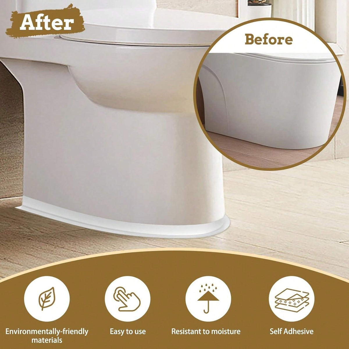1 Pc White Floor Seal Sticker/Sealing Strip/ Waterproof Seal Tape1 Roll, PVC Waterproof Sealing Strip, Decorative Self Adhesive Caulk Tape, Caulking Sealing Tape, Self Adhesive Sink Stove Crack Strip, Kitchen Bathroom Bathtub Corner Sealant Tape
