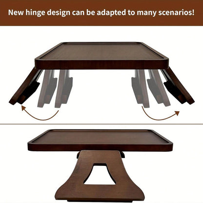 Couch Arm Table,Sofa Arm Clip Table,Bamboo Trayble Couch Arm Table, Clip On Tray Sofa Table For Couches. Sofa Arm Tray, Armchair Table For TV Dinners, Remotes, Drinks And Snacks, Brown