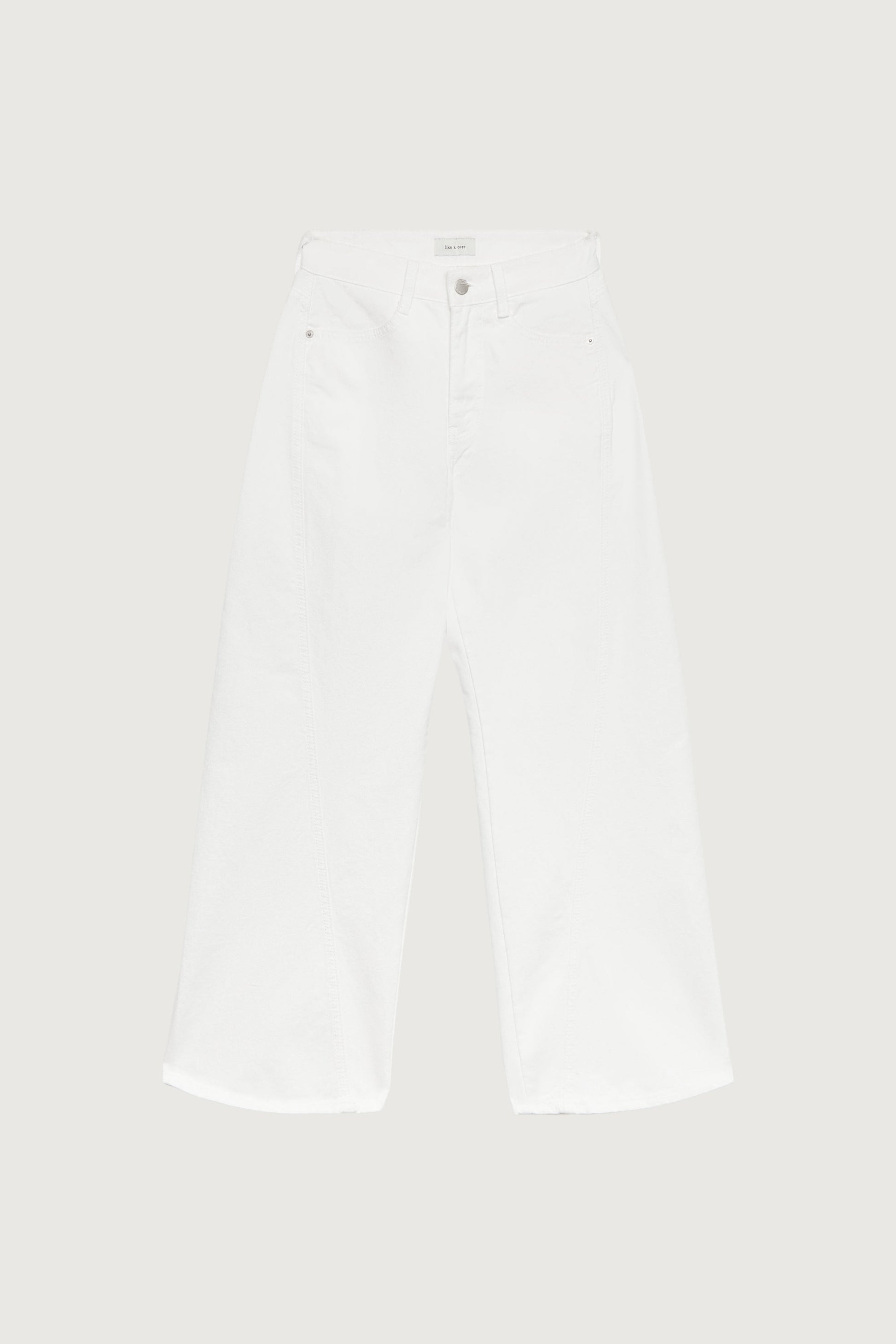 SEAM LINE CURVE WHITE JEAN