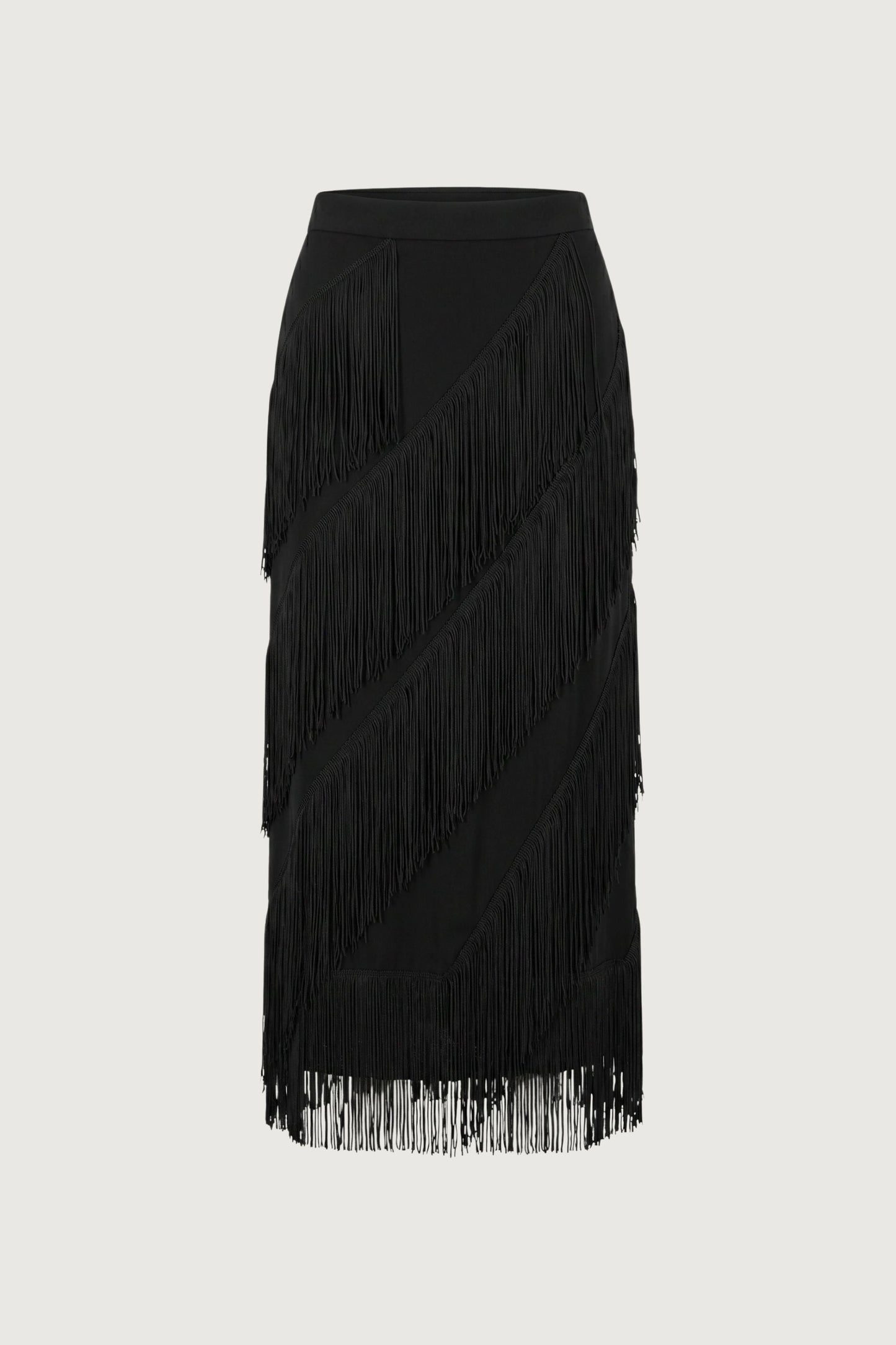 ASYMMETRICAL FRINGE SKIRT