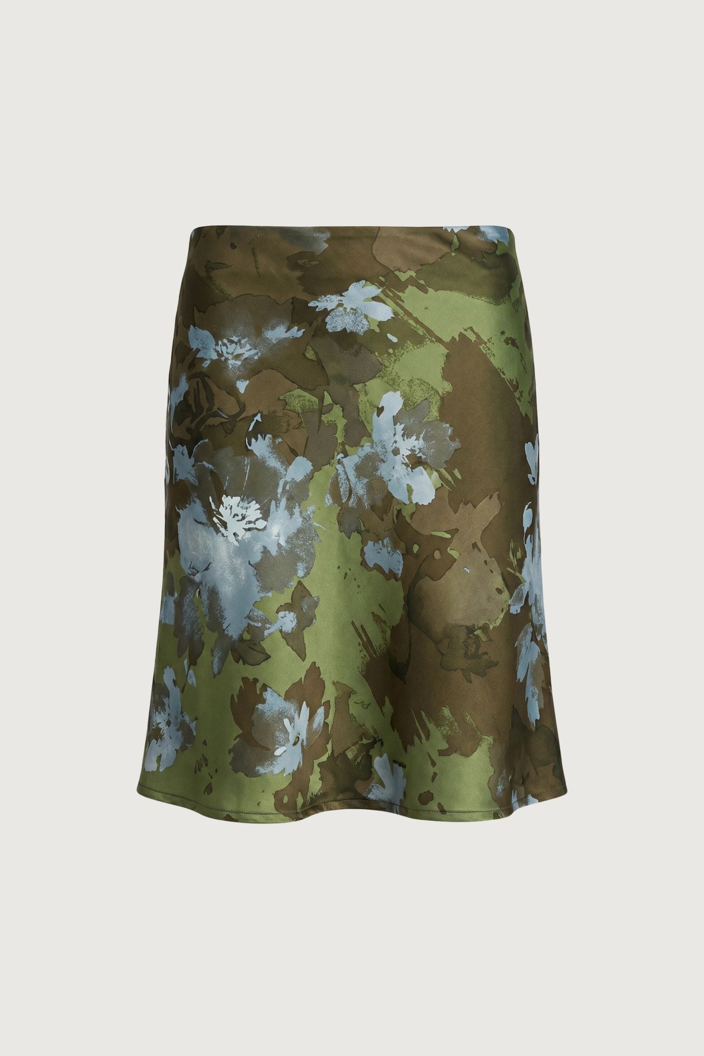VINTAGE SATIN FLORAL MIDI SKIRT