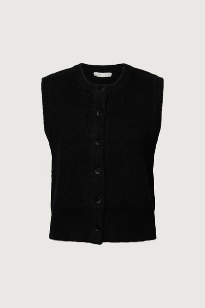 MOHAIR KNIT BUTTON FRONT SWEATER VEST
