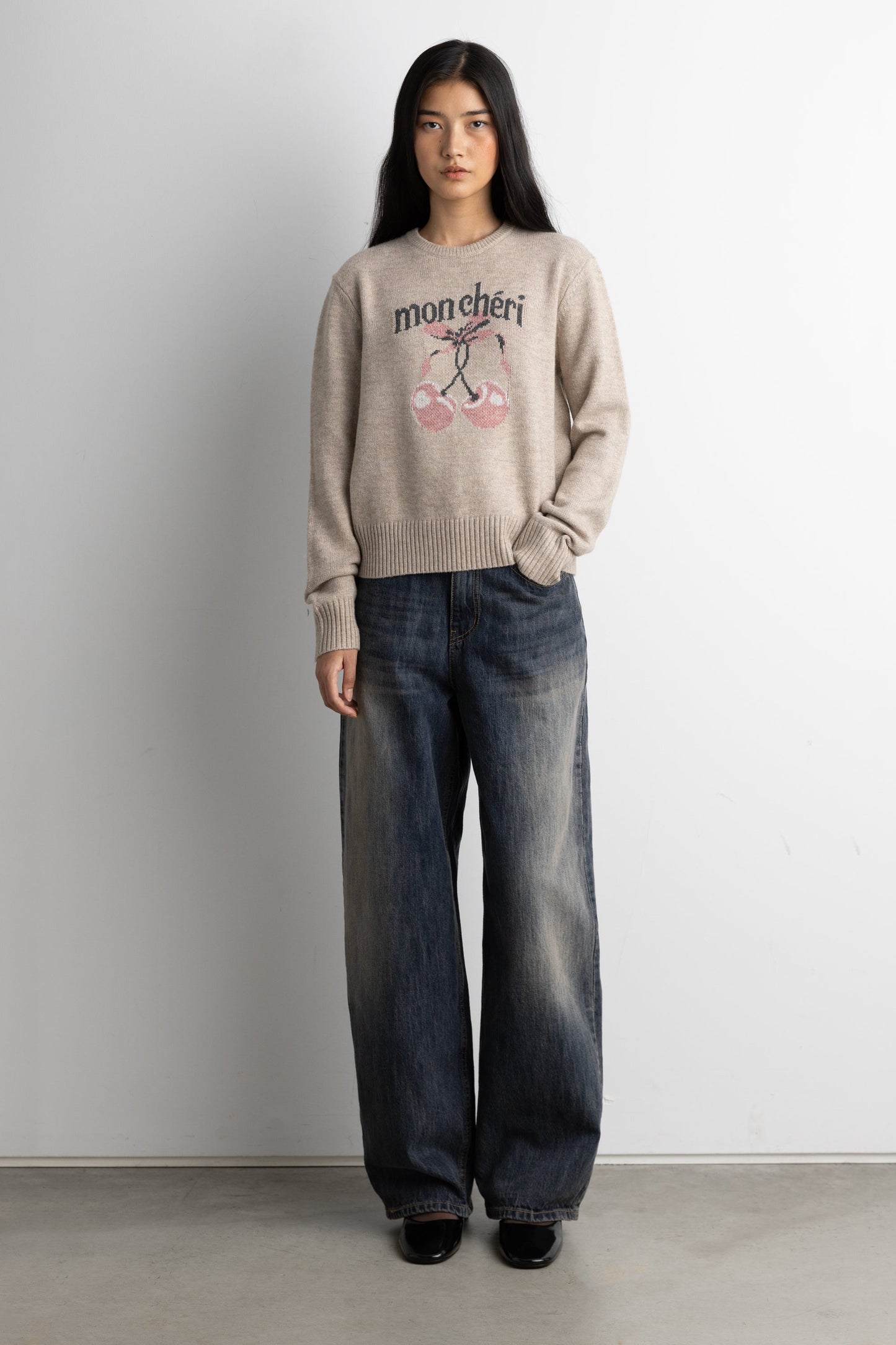 CHERRY INTARSIA SWEATER