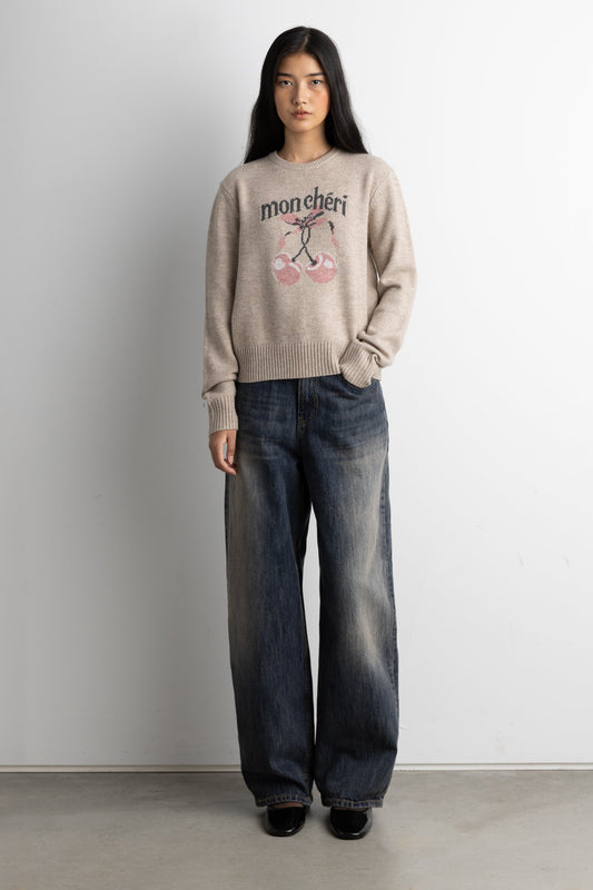 CHERRY INTARSIA SWEATER