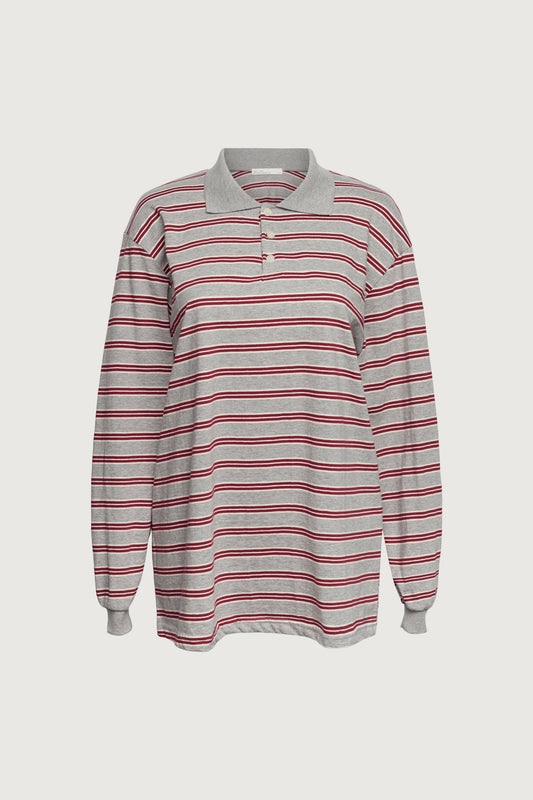 STRIPED RUGBY POLO LONG SLEEVE SHIRT