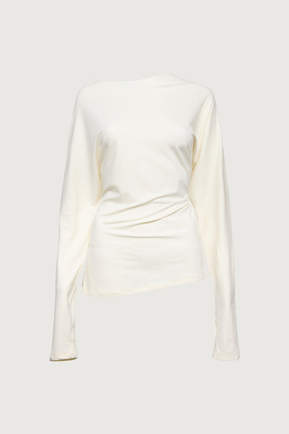 DRAPED SLOUCHY PULLOVER SHIRT