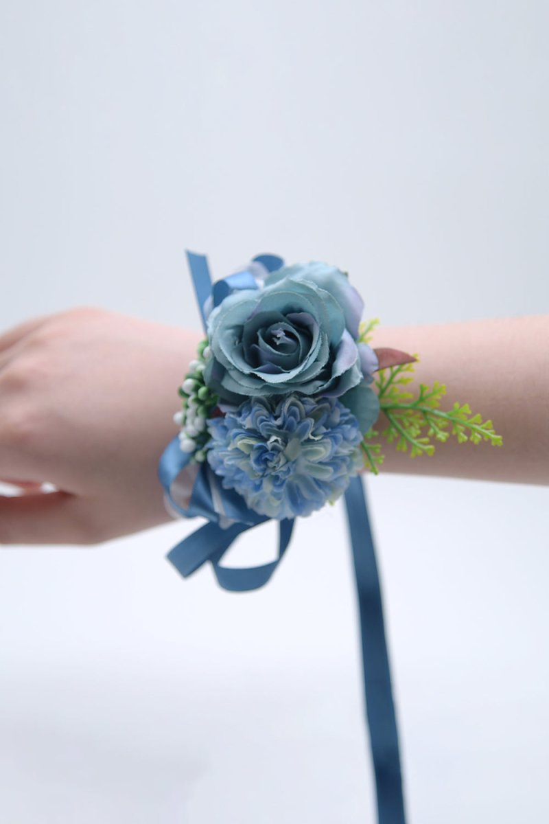 Artificial Silk Roses Bridesmaid Wrist Corsage