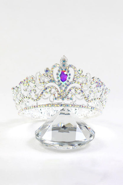 Baroque Silver Colorful Crystal Crown
