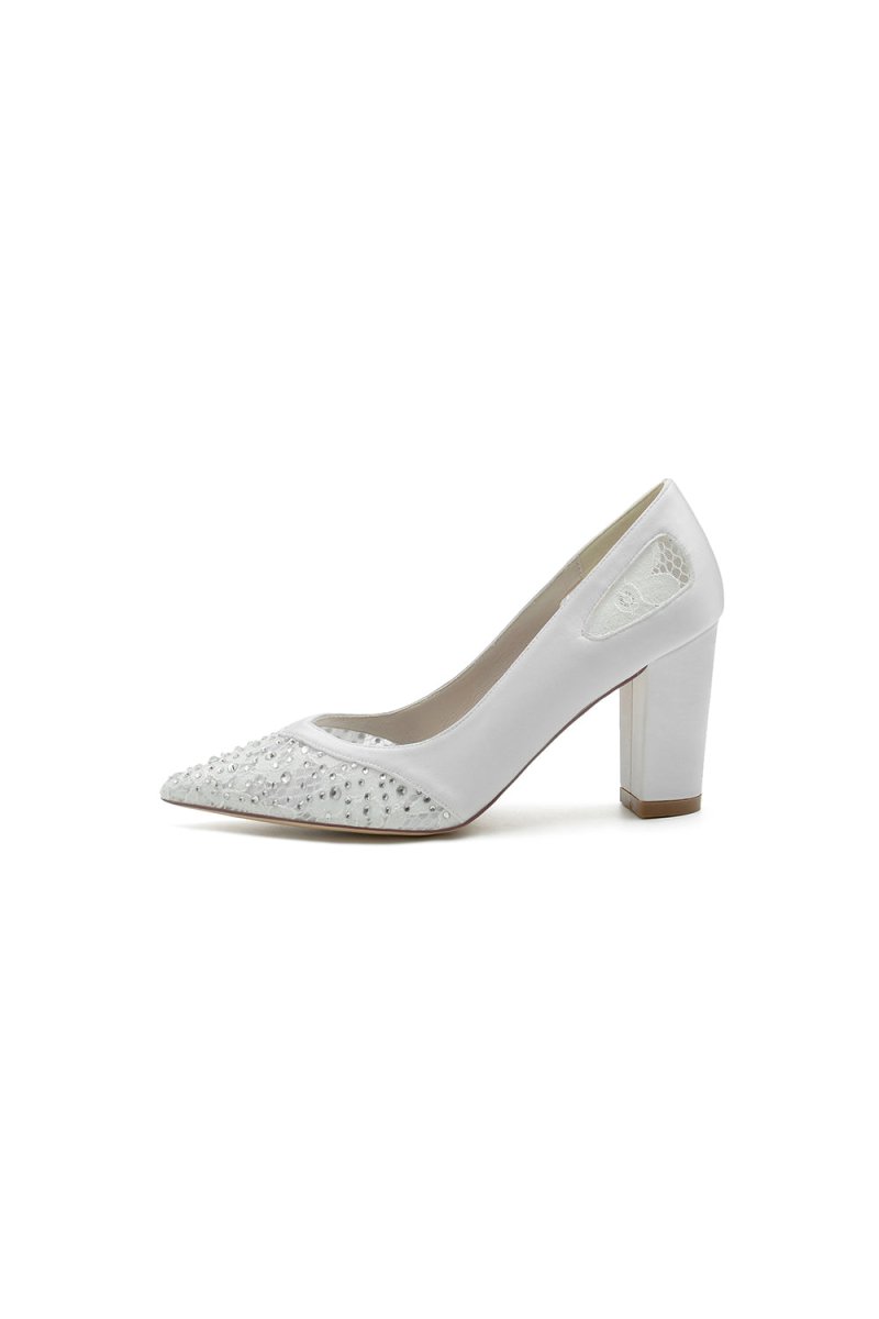 Beaded Wedding Shoes with Rhinestone