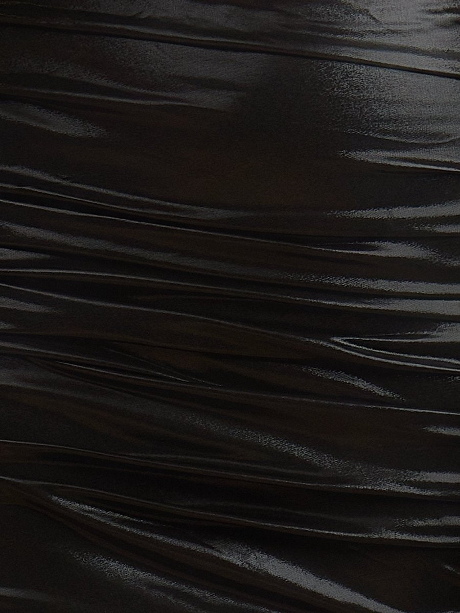 Black - Strapless Bodycon Metallic Short Homecoming Dress With Beading