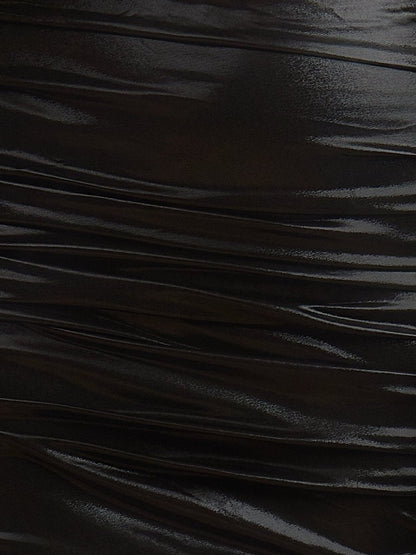 Black - Strapless Bodycon Metallic Short Homecoming Dress With Beading