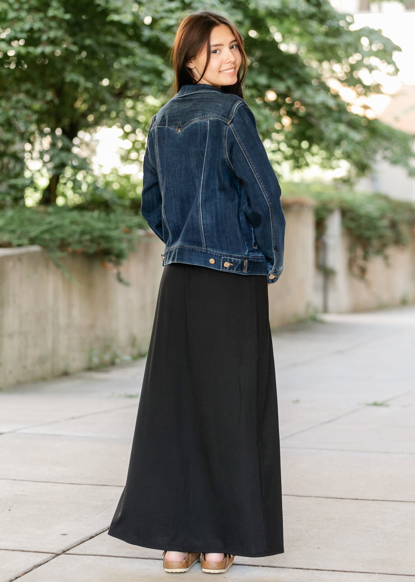 Clarise Black Premium Knit Maxi Skirt