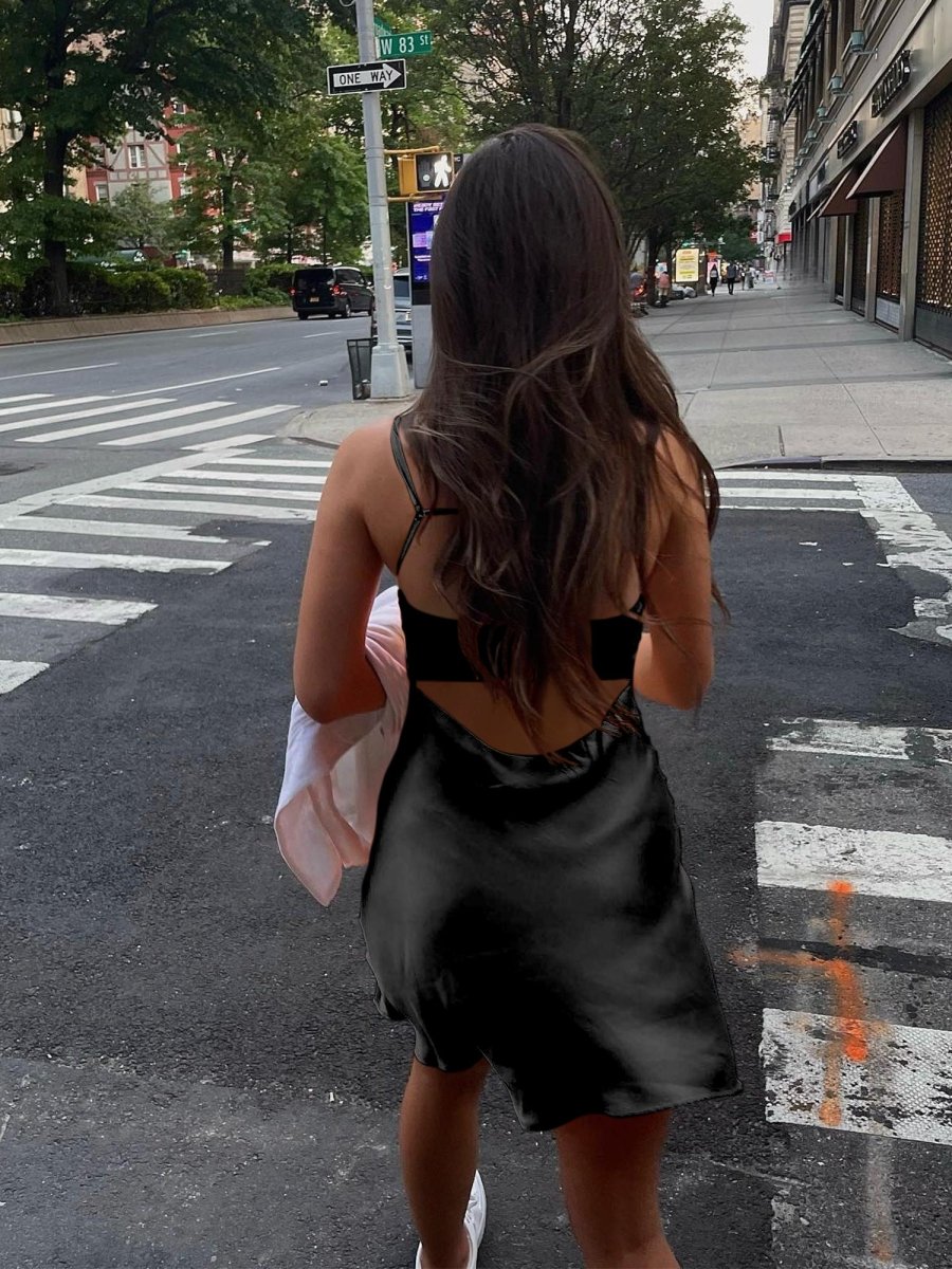 Black - Straps A-line Short Cocktail Dress