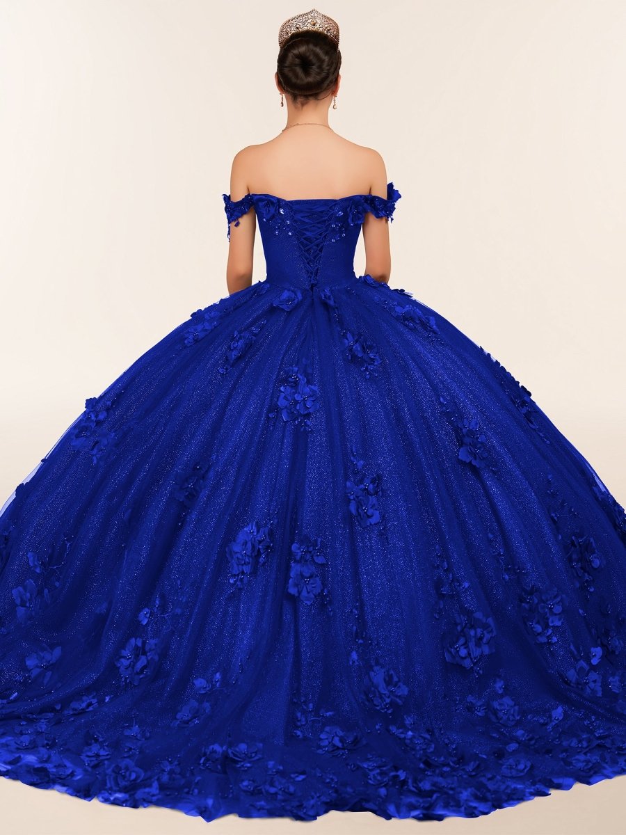 Ball Gown Organza Off The Shoulder Burgundy Quinceanera Dress