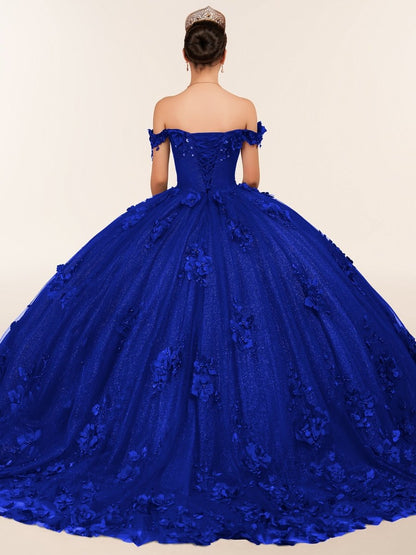Ball Gown Organza Off The Shoulder Burgundy Quinceanera Dress