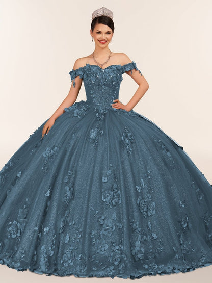 Ball Gown Organza Off The Shoulder Burgundy Quinceanera Dress
