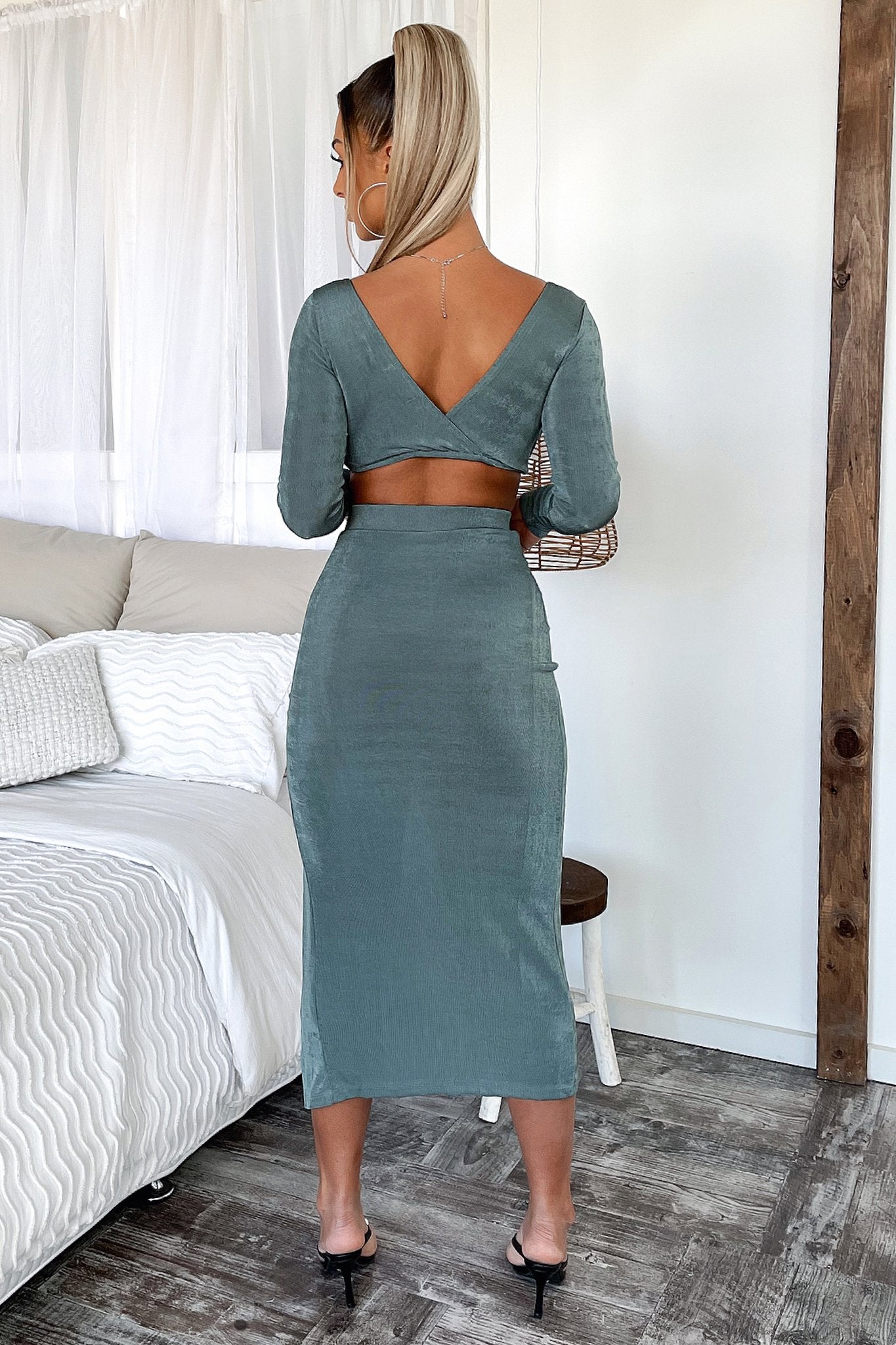 Kurser Midi Skirt - Khaki