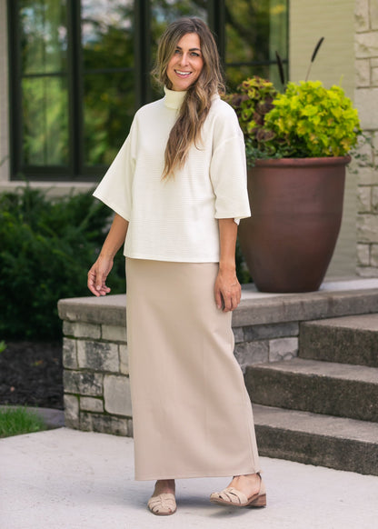 Quinn Taupe Knit Maxi Skirt