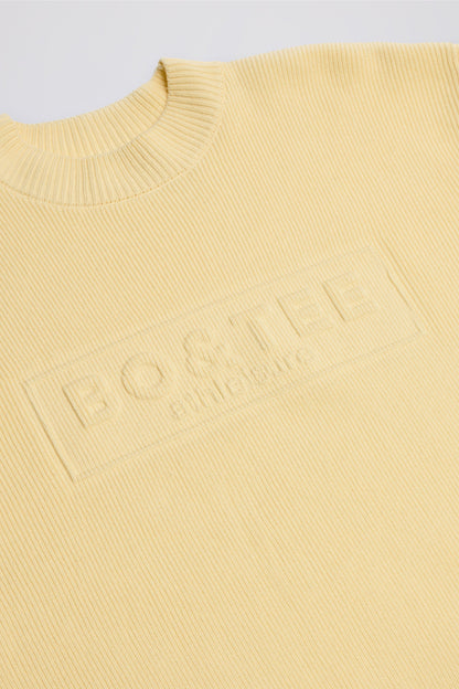 Ribbed Knit Oversized Jumper in Lemon